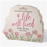 A Life Well Lived Personalized Memorial Standing Garden Stone - 31117