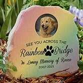 Rainbow Bridge Pet Memorial Personalized Photo Garden Stone - 31118