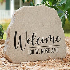 Welcome Address Personalized Standing Garden Stone - 31121