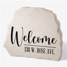 Welcome Address Personalized Standing Garden Stone - 31121
