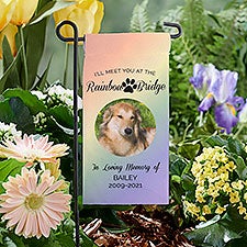 Rainbow Bridge Pet Memorial Personalized Mini Photo Garden Flag - 31131