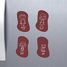 Stick Figure Family Personalized Fridge Magnet - 31145