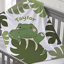 Jolly Jungle Alligator Personalized Baby Blankets - 31146