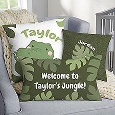 Jolly Jungle Alligator Personalized Nursery Throw Pillows - 31148