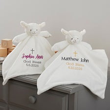 Christening Cross Personalized Lamb Blankie - 31154