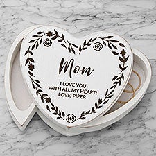 Floral Wreath For Her Engraved Wood Jewelry Box - 31181