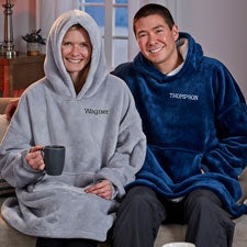 Classic Comfort Personalized Men's or Women's Oversized Huggie Hoodie Blanket