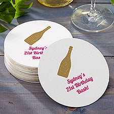Choose Your Icon Personalized Birthday Party Paper Coasters - 31190