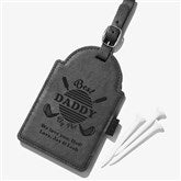 Best Dad By Par Personalized Vegan Leather Golf Bag Tag  Tee Holder - 31204