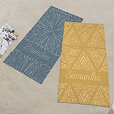 Stamped Pattern Personalized Beach Towels - 31218