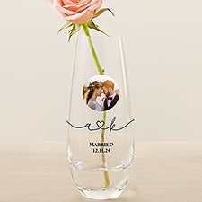 Drawn Together By Love Personalized Photo Printed Bud Vase - 31273