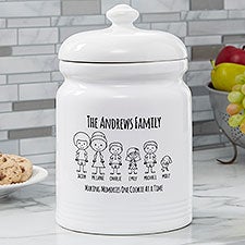 Stick Figure Family Personalized Cookie Jar - 31274