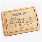 Stick Figure Family Personalized Maple Wood Cutting Boards - 31281