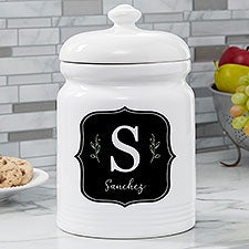 Black & White Buffalo Check Personalized Cookie Jar - 31289