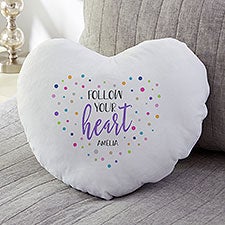 Polka Dot Sentiments Personalized Heart Throw Pillow - 31292