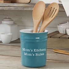 Personalized Ceramic Kitchen Utensil Holder Engraved With A Name utensils  Not Included 