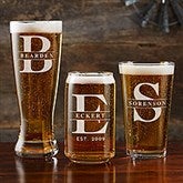 Lavish Last Name Personalized Beer Glasses - 31381