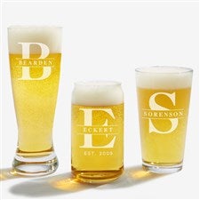 Lavish Last Name Personalized Beer Glasses - 31381