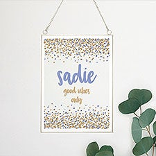 Sparkling Name Personalized Hanging Glass Wall Decor - 31399