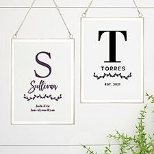Family Initial Personalized Hanging Glass Wall Decor - 31403