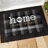 Home Sweet Home Personalized Plaid State Doormats - 31457