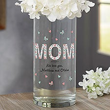 Floral Mom philoSophies Personalized Cylinder Glass Vase - 31474
