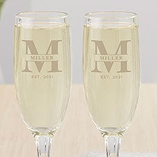 Lavish Last Name Engraved Champagne Flutes - 31479