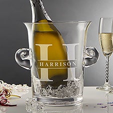 Lavish Last Name Engraved Crystal Ice Bucket  Chiller - 31483