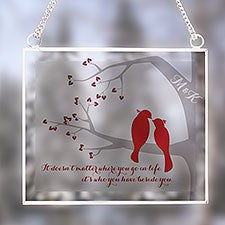 Love Birds Personalized Glass Suncatcher  - 31505