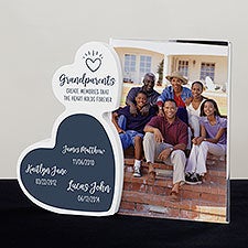 Grandparents Personalized Wooden Hearts Photo Frame - 31525