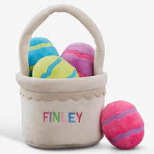 Rainbow Name Personalized Mini Easter Basket with Plush Eggs - 31585