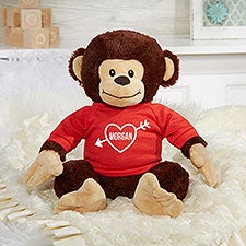 My Valentine Personalized Plush Monkey - 31592