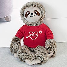 My Valentine Personalized Plush Sloth  - 31593