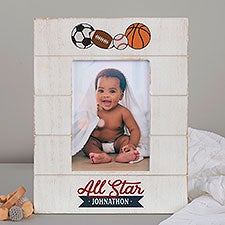 Sports Personalized Baby Shiplap Frame - 31634