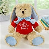 Personalized Heart Tan Plush Bunny - All My Love  - 31683