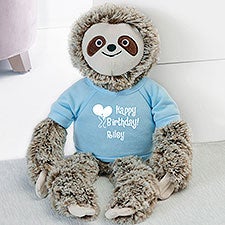 Personalized Plush Sloth - Happy Birthday - 31687