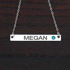 Horizontal Bar Personalized Birthstone Necklace - 31738D