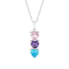 Custom Heart Birthstone Necklace - 31857D