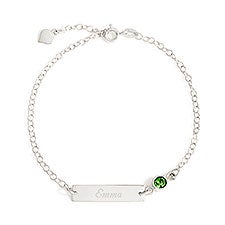 Engraved Bezel Set Birthstone Name Bracelet - 31859D