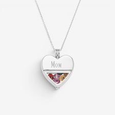 Engraved Glass Heart Birthstone Locket - 31860D