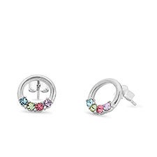 Eternity Circle Custom Birthstone Earrings - 31868D