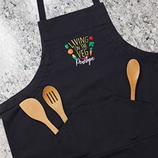Living on the Veg Custom Embroidered Cooking Aprons - 31876