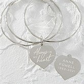 Always In My Heart Personalized Memorial Charm Bangle Bracelet - 31916