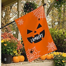 Jack-o-Lantern Personalized Halloween House Flags - 31924