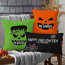 Jack-o-Lantern Personalized Outdoor Throw Pillows - 31925