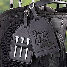 Queen of the Green Personalized Golf Bag Tag & Tee Holder - 31935