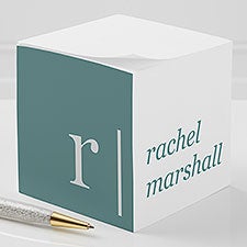 Modern Monogram Personalized Paper Note Cube - 31937