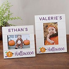 Babys First Halloween Personalized Shiplap Frames - 31942