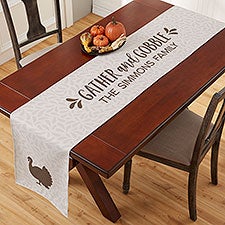 Gather & Gobble Personalized Thanksgiving Table Runners - 31965