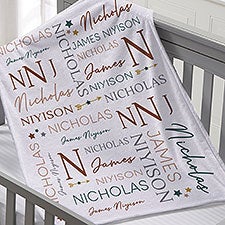 Blooming Baby Boy Personalized Baby Blankets - 31966